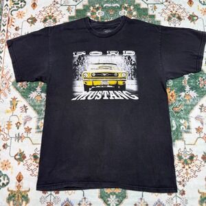 Ford Mustang Graphic T Shirt‎ Mens Large Official Licensed Black Car Tee
